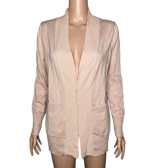 Voianlimo Sweater Womens Large Pink Open Front Long Cardigan - Picture 13 of 13